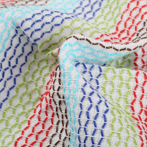 Kitchen Dish Cloths 100% Cotton Tea Towels, Soft and Absorbent, Machine Washable Set of 8 Multi Colors