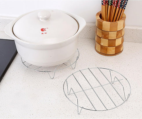 2 Pack Steaming Rack, 7 Inch Round Food Grade Stainless Steel Steamer Plate for Cooking, Cooling, Roasting
