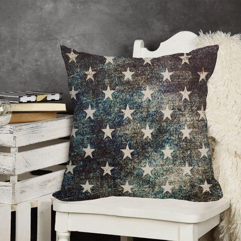 Waterproof Outdoor 4th of July Pillow Covers 20x20 Inch Vintage Independence Day American Flag Navy Stars Throw Pillow Cases Patriotic Farmhouse Decorations Cushion Cover Double Sided by Fukeen