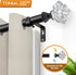 TONIAL Curtain Rods 32 to 58 Inch(2.6-4.8ft), Telescoping Splicing 3/4 Single Rods for Windows 20 to 53 Inch(1.7-4.4ft) Decorative Drapery Rod with Translucent Diamond Finial, Black by TONIAL