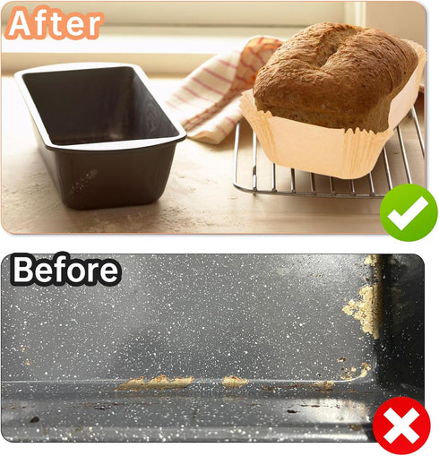 Eiszhjk 100 9x5 Inch, Pcs Loaf Pan Liners for Baking Bread Non-Stick Pre Formed Parchment Paper for Bread Pan, Ideal