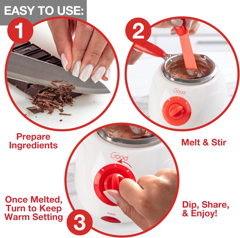 Set 30 Electric Chocolate Melting Pot - Mother's Day Brunch Fondue & Candy Kit w/ Bonus Accessories - Dip, Drizzle