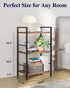 3-Tier (16.5"11.0"28.1") Kitsure Book Shelf - Wood & Metal Bookshelf with Handle & Adjustable Feet, Lightweight