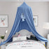 Fog Blue Kids Bed Canopy - Crib & Nursery Light-Blocking Hanging Canopy