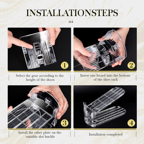 12 Pack Stacker,3 50%,Double Closet Shoe Slots Organizer - Shoe Levels Adjustable,Space Savers Layer Holders