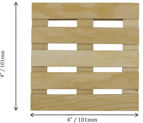 Creative Hobbies 6-Pack Mini Wood Pallet Coasters for Beverages, 4" x 4" x 11/16" DIY Crafts