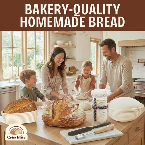 24oz 9 10 Set, Sourdough Starter Kit Complete Sourdough Bread Baking Supplies with Glass Sourdough Starter Jar, Round