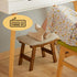 Furshus Foot Stool Ottoman Foot Rest Under Desk,Small Stool for Living Room, Bedroom and Kitchen (Brown Legs - Beige