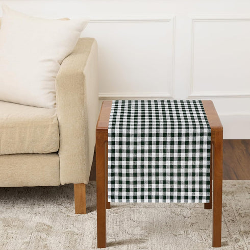 Solino Home Linen Gingham Check Table Runner 36 Inches - 100% Pure