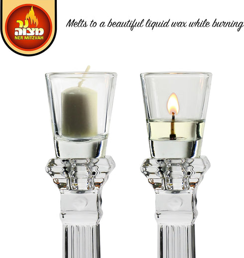 Ner Mitzvah 3 Hour Neironim Candles, 24 Count Shabbat and Votive Wax Candle