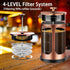 French Press Coffee Maker (34oz 1Quart 5-6Cup), with 4 Filters System, Borosilicate Glass, Cold Brew Coffee Tea Pot