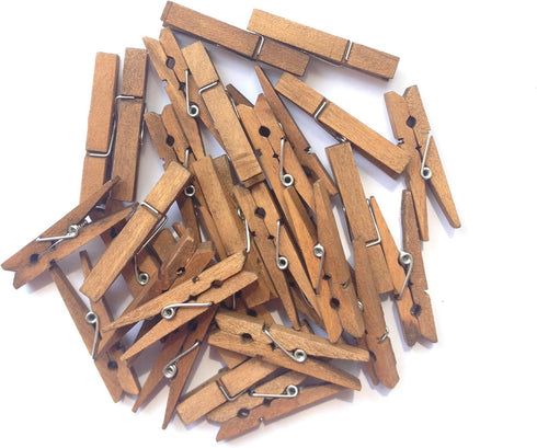 LWR CRAFTS Wooden Small Clothespins, 1-7/8" 50 Pieces Per Pack, Jacobean