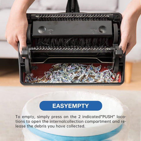 Yocada Carpet Sweeper Cleaner for Home Office, Dark Blue, Low Carpets and Rugs, Pet Hair Dust Cleaning Brush