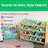 4-Tier Humble Crew Kids Bookshelf, Front-Facing Book Display Organizer, Montessori Toddler Bookcase for Playroom