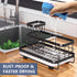 Trendy Sink Caddy Kitchen Organizer, Sponge Holder with Drain Tray, Rustproof Non-Slip Dish Soap Dispenser Rack (Matte