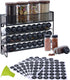 Spice Rack Organizer with 27 Spice Jars with Black Lids, Funnel, Spice