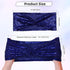 Poise3EHome Sequin Chair Sashes - Navy Blue Folding Chair Covers Bow for Wedding Party Reception Decorations, 10 PCS