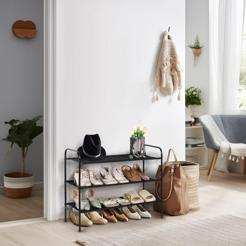 3 9-12 MAX Houser Tier Free Standing Shoe Rack, Metal Shoe Storage Shelf for Pairs, Easy to Assemble, Entryway