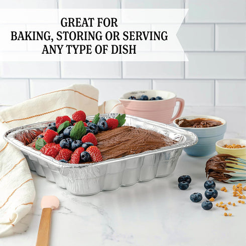 PLASTICPRO Disposable 10'' X 10'' X 3'' Inch Square Aluminum Tin Foil Baking Pans Bakeware - Cookware Perfect for Baking Cakes, Breads, Brownies, Bread, Meatloaf, Lasagna, Pack of 10 by PLASTICPRO