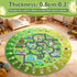 Mat,47x47'' Kids City Road Car Play Rug Round ABC Alphabet Educational Play Non-Slip Town City Map Kids Rug for Bedroom