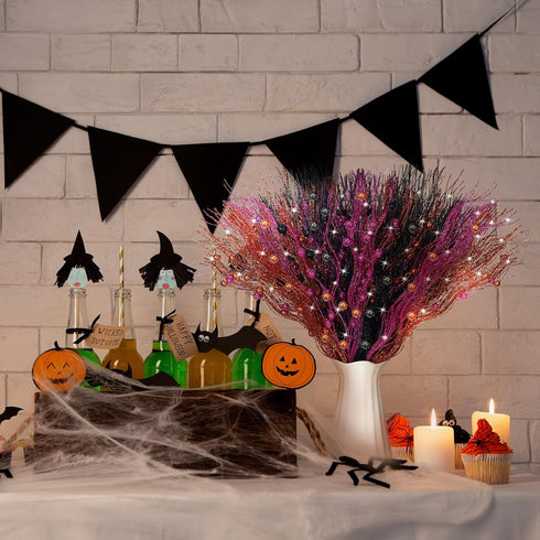 24 17 Inch Giegxin Pcs Christmas Artificial Glitter Berry Stem Ornament Fake Picks Branches Decorative Glitter Stick