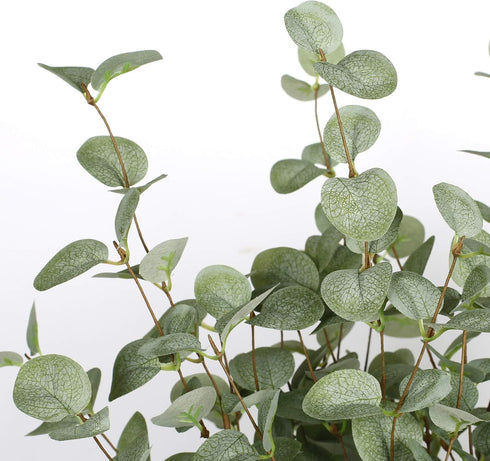 6 Pcs Eucalyptus Stems, 27'' Greenery Leaf Spray, Artificial Floral Plants for Home Party Wedding Decoration