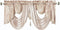 GOHD Valarie Fancy Window Valance, 54 x 18, Taffeta Fabric with Soft Satin Swag, Coffee