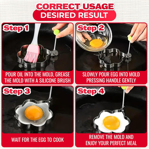 5Pcs Stainless Steel Ring Molds for Cooking Egg - Pancake Shapes Cooking Rings for Frying Eggs