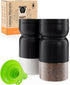 HOME EC Original Salt and Pepper Shakers Set, Black Salt Shaker and Pepper Shaker with Adjustable Pour Holes, Farmhouse