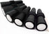 ANIN 8 Pcs Reusable Wine Stoppers, Silicone Beverage Bottle Sealer with Grip Top, Black