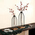 Set 2, 11&12.5 Inch Houmury Test Tube Vase of Flower Vases with Iron Stand & Wood Base, for Home Dcor, Table Decor