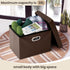 17x13x13in COSYLAND Ottoman with Storage Folding Leather Ottoman Footrest Foot Stool Brown Ottoman for Rooms Small