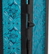Zingz & Thingz Decorative Light Candle Lantern Holder, Moroccan Style, 13" Tall, Black with Blue Glass