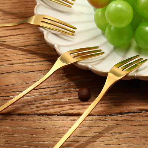Stainless Steel Leaf Coffee Spoon and Appetizer Fork Set, 40 Pieces Mini Dessert Utensils for Coffee, Tea