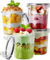 Overnight Oats Container with Lids, 4 Pack 13oz BPA Free Plastic Mason Jars, Leak Proof for Yogurt and Soup