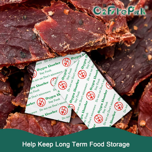 O2frepak 200CC Food Grade Oxygen Absorbers Packets - 100-Pack for Food Storage with Oxygen Indicator