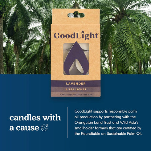 Paraffin-Free Scented Tea Light Candles, Lavender Scent, 6 Tea Lights, 4-Hour Burn Time
