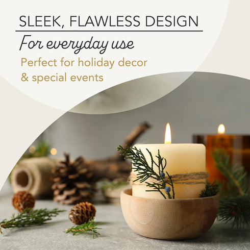 Melt Candle Pillar Candles, 3 Pack Unscented for Home, Church, Weddings, 3" x 3", Ivory