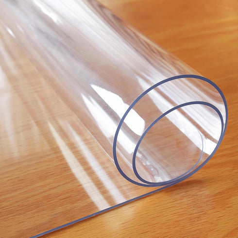 18 36 Inch, 1.5mm Clear Table Protector x Thick Plastic Table Cover, Waterproof PVC Clear Table Cover Protector, Desk