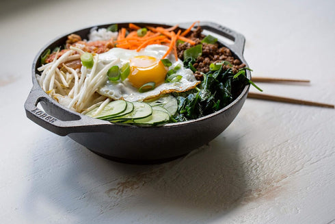 Lodge Pre-Seasoned Cast Iron Mini WOK - Dual Assist Handle - Use in the Oven, on the Stove, or on the Grill - 6.25 Inch by Lodge