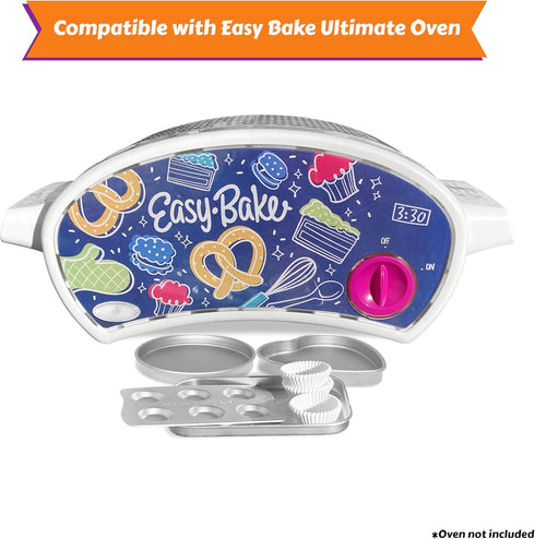 Kids' Complete Oven Pan Set Compatible with Easy Bake Ultimate Oven | Accessories for Cooking Easy Bake Oven Mixes | Includes Cupcake Pan, Circle, Heart & Rectangular Bake Pan & (75) Cupcake Liners