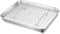 TeamFar Toaster Oven Pan with Cooling Rack Set, 10.5’’ x 8’’ Stainless Steel Baking Pan Tray with Mini Grid Rack