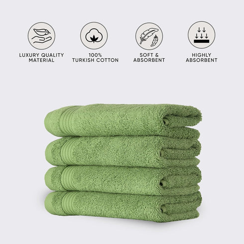 4 Set, 100% 30"x54" Classic Turkish Towels CTT - Premium Piece Bath Towel Made with Turkish Cotton, Quick Drying