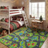 4x6 3-12 Merelax Kids Car Area Rug, Green Grey Area Road Rugs for Living Room Playroom Classroom Bedroom, Non Slip Kids