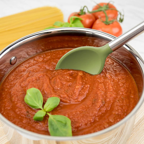 Tovolo Silicone Mixing Spoon with Stainless Steel Handle, Scratch-Resistant & Heat-Resistant Kitchen Utensil