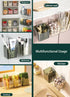 Set of 2 Storage Organizer Bins Wall Mounted Floating Shelves Fridge Organizer Stackable Clear Plastic Storage Bins for Wall, Refrigerator, Kitchen, Bathroom, Countertops, Pantry - BPA Free (Clear)