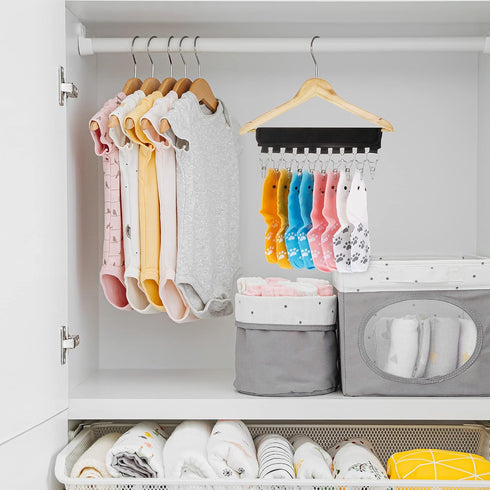 Hat Rack for Baseball Caps - Organizer Holder for Hanger & Room Closet Display, 2 Pack with 10 Hat Storage Clips (Black)
