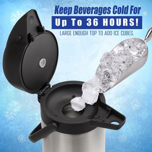 Airpot Coffee Dispenser with Pump - 102 oz Insulated Stainless Steel Carafe for Hot/Cold Beverages