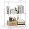 MZG Wire Storage Shelving, 3-Tier Utility Shelving Unit, Steel Organizer Rack for Home, Kitchen, Office, White