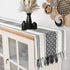 yuboo Black and White Striped Table Runner Farmhouse Style, Modern Short Woven